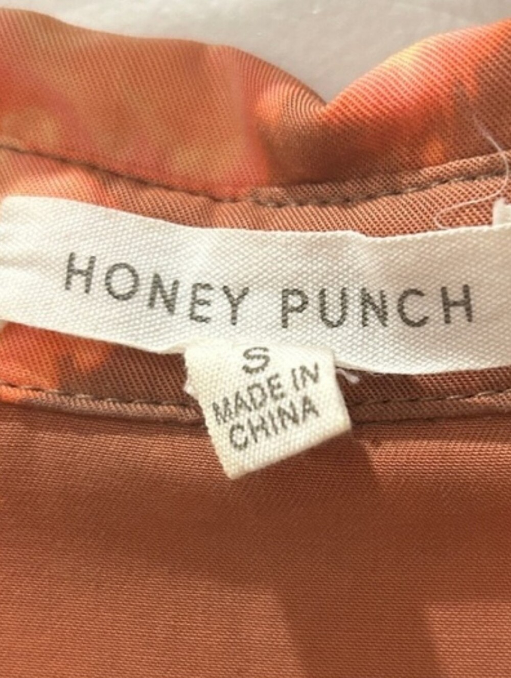 Honey Punch Orange Tie-Dye Romper Sz S - Picture 4 of 5